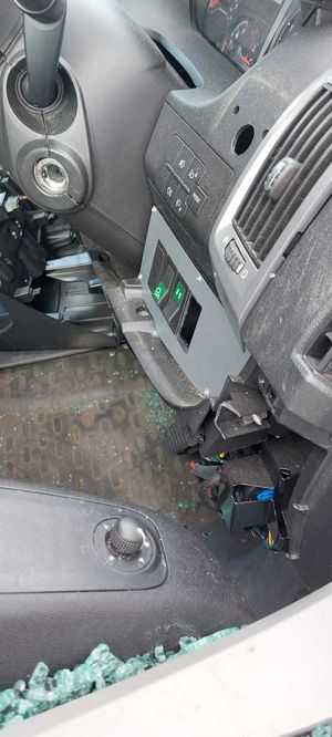 Damage to the inside of the minibus
