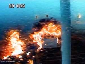 Supporting image for story: Video shows the moment two ships were engulfed by fire in deadly collision