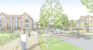 Artist’s impression of a neighbourhood in Rugeley Social
