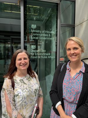 Julia Buckley MP (left) met with Minister for Flooding Emma Hardy this week to discuss her proposal