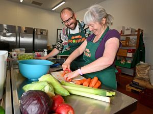 Steve at The Shrewsbury Food Hub with Ann McCormick from the hub