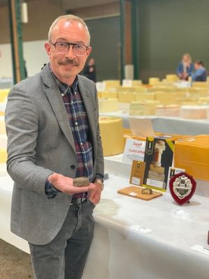 Matthew Lloyd with his winning cheese