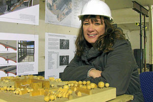 Claire Cox inside the former Flax Mill