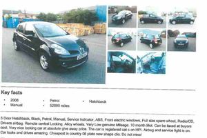 The advert for the car