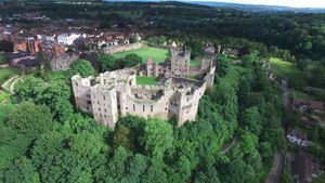 Ludlow Castle from above.