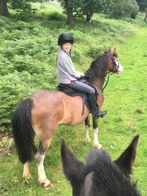 Student Emily Sanderson chose to cover her miles on horseback