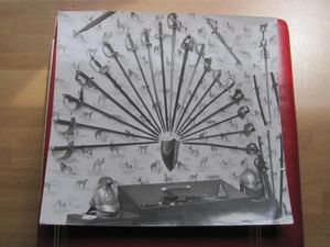 How Brian Jackson used to display some of his swords in his former home.