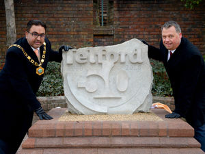 Supporting image for story: Police launch urgent appeal after Swastika spray painted on Telford 50 stone in town centre
