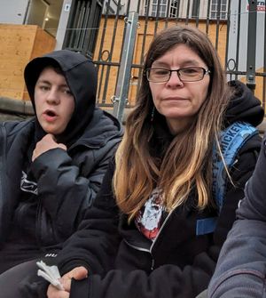 Michael Panitz with his mum, Hayley Ellis