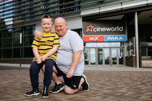 Stanley Burton, 6, and Father Ian Burton from Telford.