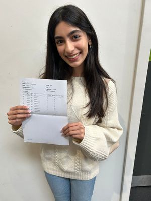 Leisha collecting her hard earned results 