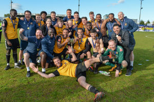 Rushall Olympic celebrate their promotion (Simon Kimber)