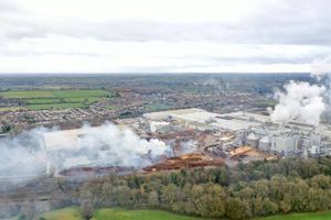 The cloud of smoke over Chirk after the 2020 fire