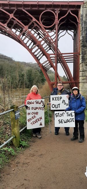 Campaigners under the Iron Bridge
