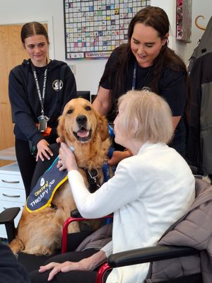 Ernie meeting residents of Lawley Bank Court