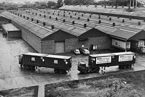 Freight containers carrying record changers leaving for Japan via Russia on the Trans-Siberian Railway - July 1969.