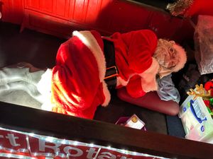 Santa having a rest after the great success of Newport Rotary Lite's sleigh tour