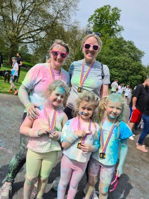 Runners young and old took the opportunity to get painted to help the Beacon Centre
