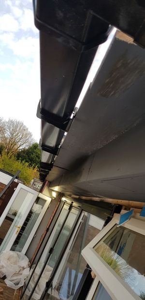 Gap in the guttering which ran alongside the extension. Photo: Wolverhampton Council