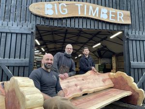 The Old Drying Shed, which adjoins the Bradford Estates Office on the A5, has been turned into thehome of Big Timber, a new company creating benches from trees felled in the local area.