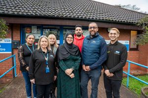 Pictured promoting the new cervical cancer screening clinics at Pennfields Medical Centre, one of the venues offering the service across the city, are, left to right, Navpreet Kaur and Nicola Jones, Receptionists, Amanda Rooney, Practice Manager, Councillor Obaida Ahmed, Cabinet Member for Health, Wellbeing and Community; Prav More, Digital Lead; Dr Kam Ahmed, Clinical Director for Unity Primary Care Ltd, and Hassan Bhatti, Pharmacist.