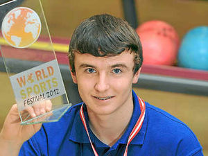 Supporting image for story: Coseley teenager Luke celebrates world bowling title