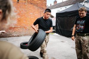 NORTH COPYRIGHT SHROPSHIRE STAR JAMIE RICKETTS 24/06/2023 - Armed Forces Event at The Kings Arms in Market Drayton. In Picture: Market Drayton Cadets - exercise demonstration.