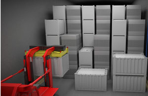 Waste packages would be placed in the disposal site by fork-lift truck