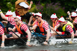 Action from this year's Dragon Boat Festival, which raised £65,000 for Severn Hospice.
