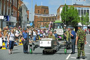 Chetwynd Air Cadets fly through the town at Newport Carnival
