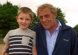Ethan Ball 6, and his grandad Stephen Wagg