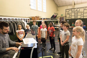 Matilda cast members during their first day of rehearsals. Pic: Helen Maybanks