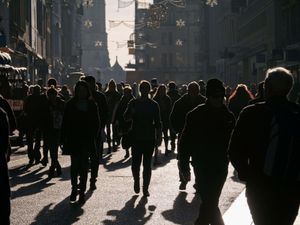 Crowd on a UK street