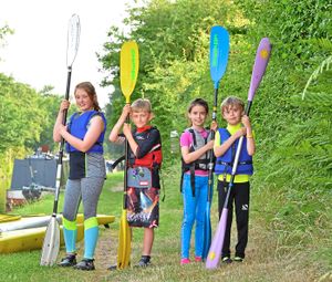 Junior members ger ready for an evening of canoeing at Gailey Canoeing Club, Croft Lane, Gailey, Penkridg