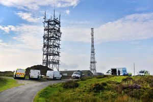 Investigators at the top of Brown Clee Hill