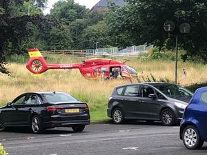 An air ambulance helicopter landed in Snedshill, Telford