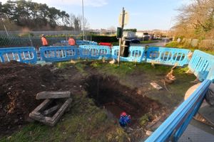 The bridge was closed due to damage caused by a burst pipe. 