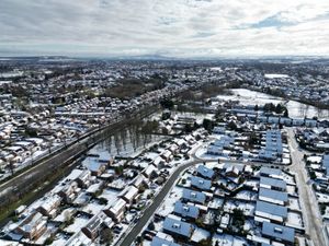 Shrewsbury on Friday morning, photographed by drone by Ross Jones of SY View