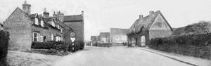 The Alexandra Road School in the distance is about the only remaining feature today of this view of the crossroads on Shrewsbury Road in the 1950s.