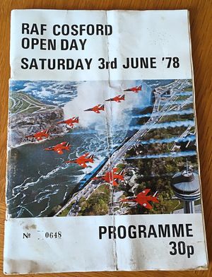 The programme for the RAF Cosford Open Day of Saturday, June 3, 1978, to mark the 40th anniversary of the airbase