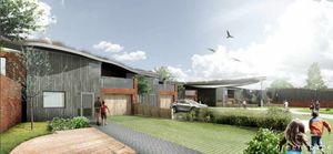 The £16 million 'Village of Spaces' would have homes with sloped grass roofs, expansive green areas and its own power station