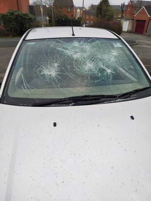 Vandals smashed up Dr Farooq's car