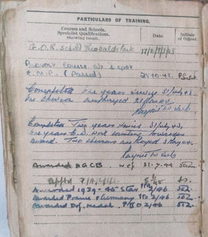 An extract from her service record