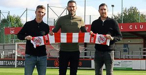 The trio reunited at Brackley in September            Picture: Brackley Town FC