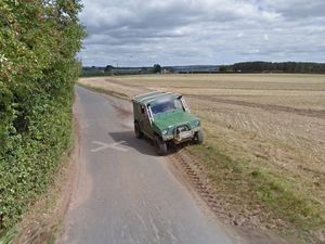 The single track road from the A41 to Lynn South Farm has passing places. Picture: LDRS