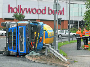 Supporting image for story: Cement mixer topples on Wolverhampton road