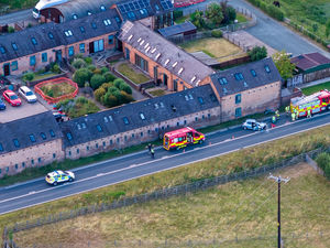Supporting image for story: Major stretch of A483 closed after car hit building on outskirts of Welshpool