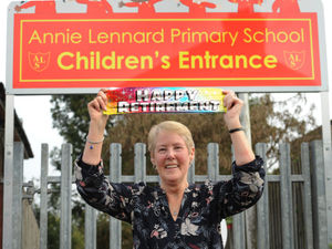 Supporting image for story: Retiring dinner lady rings final bell at Smethwick school