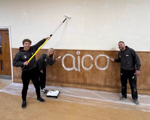 Aico volunteers helping renovate Oswestry Memorial Hall in 2024's Project SOS