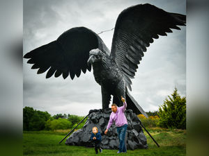 Supporting image for story: Giant eagle unveiled as Shropshire ironwork centre's latest stunning sculpture with a powerful message